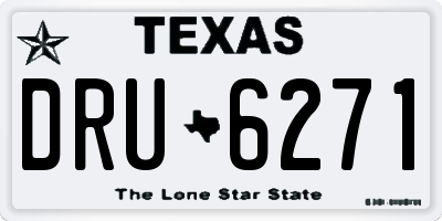 TX license plate DRU6271