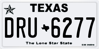 TX license plate DRU6277