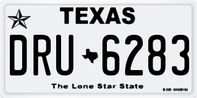 TX license plate DRU6283