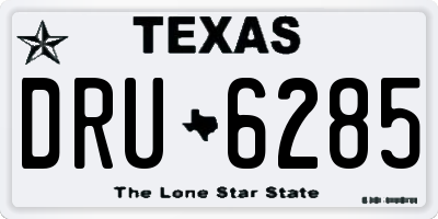 TX license plate DRU6285