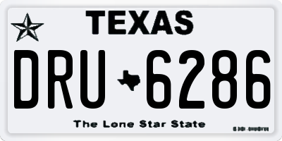 TX license plate DRU6286