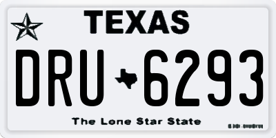 TX license plate DRU6293