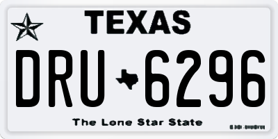 TX license plate DRU6296