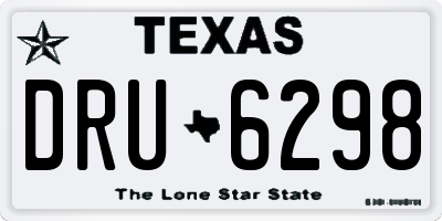 TX license plate DRU6298