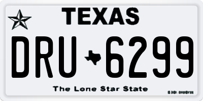 TX license plate DRU6299