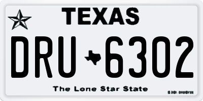 TX license plate DRU6302