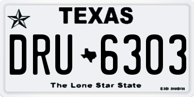 TX license plate DRU6303
