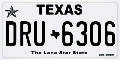 TX license plate DRU6306
