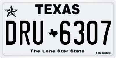 TX license plate DRU6307