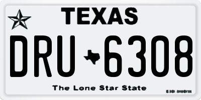 TX license plate DRU6308