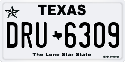 TX license plate DRU6309