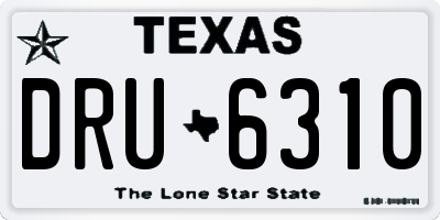 TX license plate DRU6310