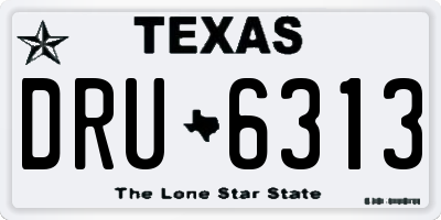 TX license plate DRU6313