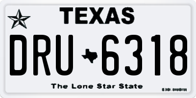 TX license plate DRU6318