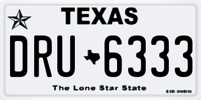 TX license plate DRU6333