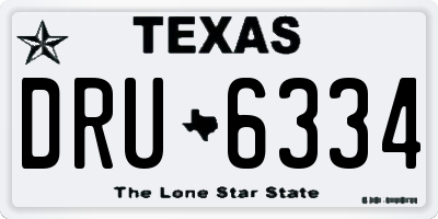 TX license plate DRU6334