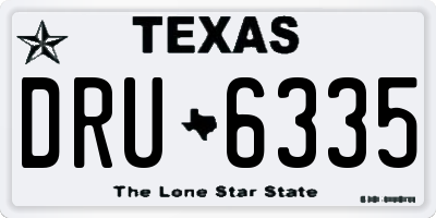 TX license plate DRU6335