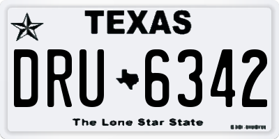 TX license plate DRU6342