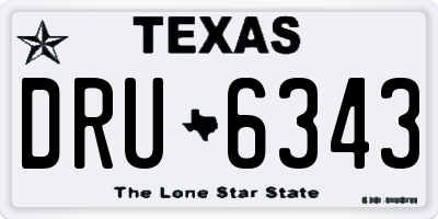 TX license plate DRU6343