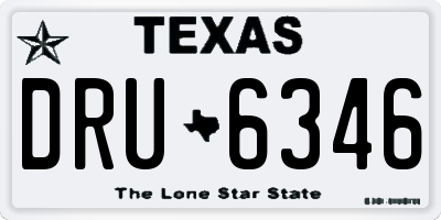 TX license plate DRU6346