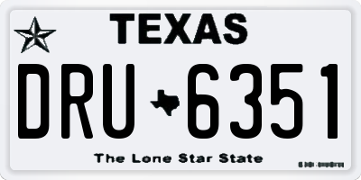 TX license plate DRU6351