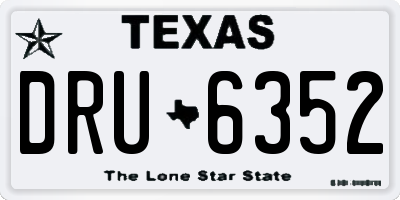 TX license plate DRU6352