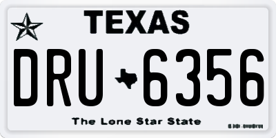TX license plate DRU6356