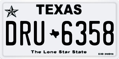 TX license plate DRU6358