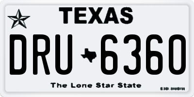 TX license plate DRU6360