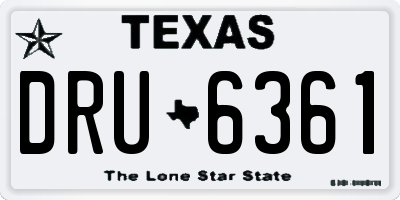 TX license plate DRU6361