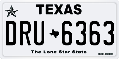 TX license plate DRU6363
