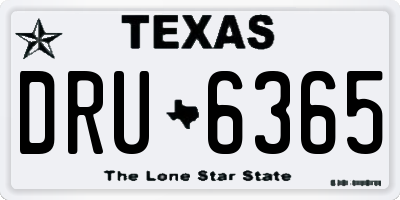 TX license plate DRU6365