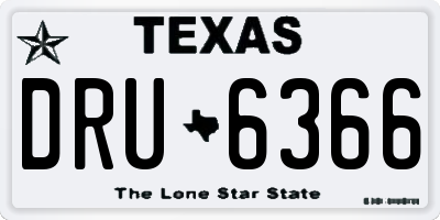 TX license plate DRU6366
