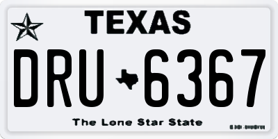 TX license plate DRU6367