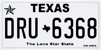 TX license plate DRU6368