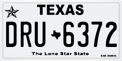TX license plate DRU6372