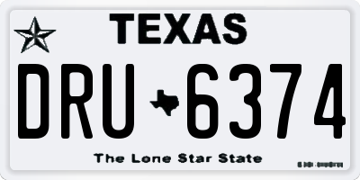 TX license plate DRU6374