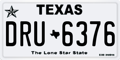 TX license plate DRU6376