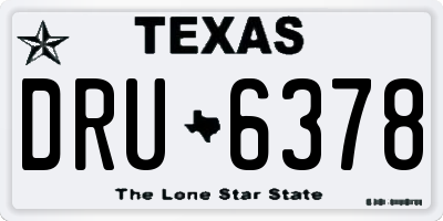 TX license plate DRU6378
