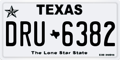 TX license plate DRU6382