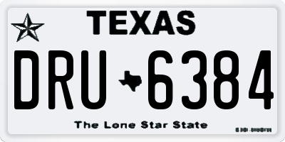 TX license plate DRU6384