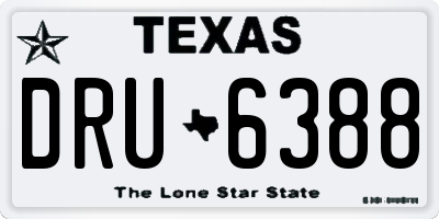 TX license plate DRU6388