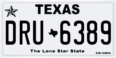 TX license plate DRU6389