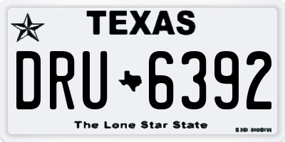 TX license plate DRU6392