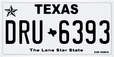 TX license plate DRU6393