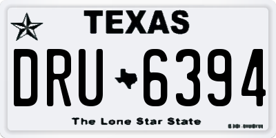 TX license plate DRU6394