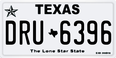 TX license plate DRU6396