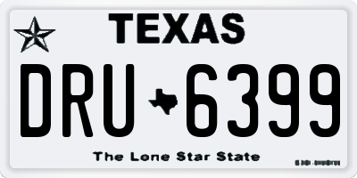 TX license plate DRU6399