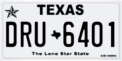 TX license plate DRU6401