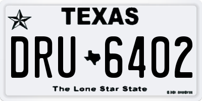TX license plate DRU6402